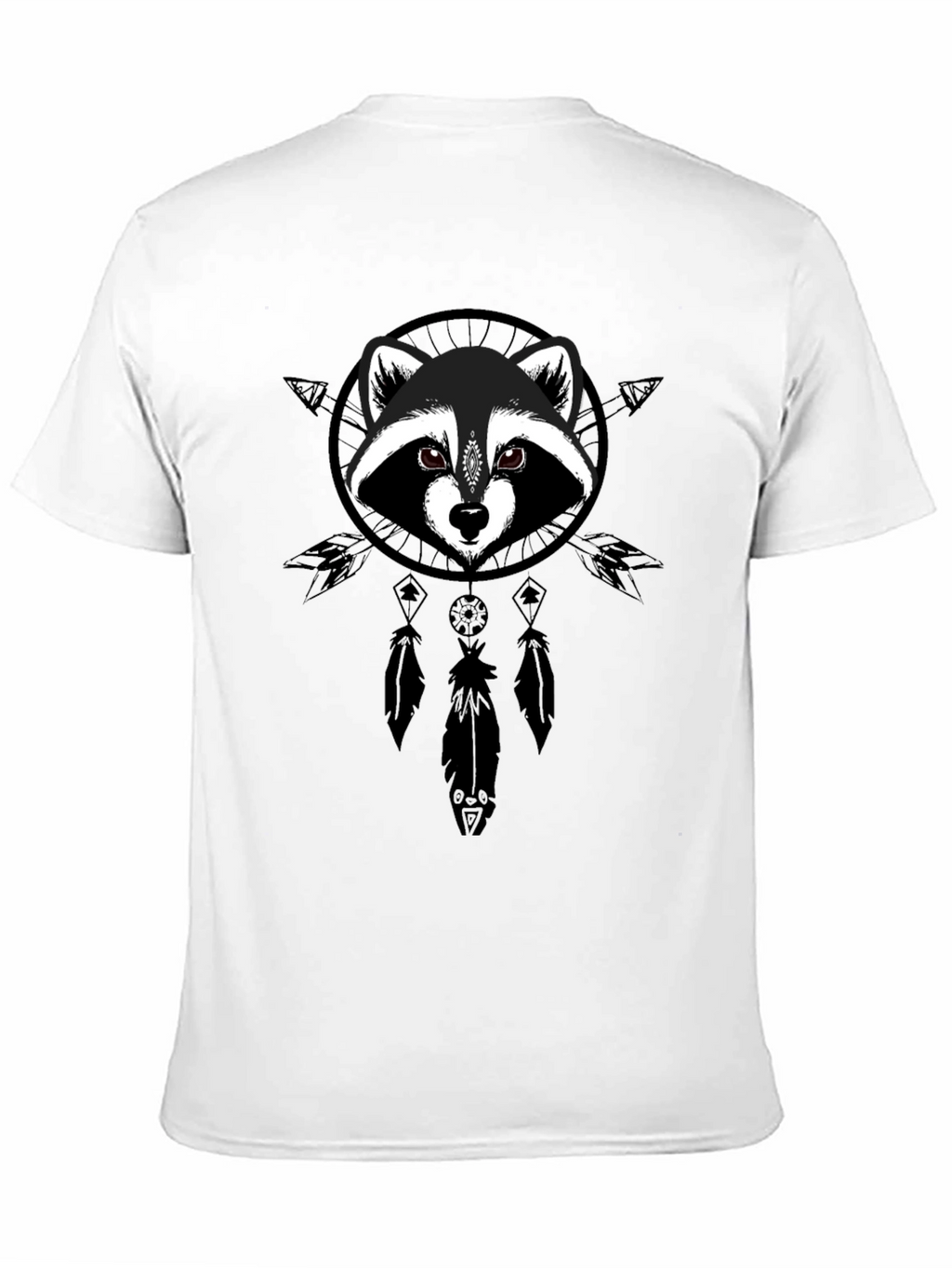 Raccoon Dreamcatcher Graphic Tee - Black Cotton Comfort