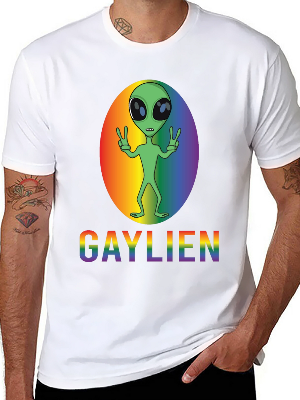 Gaylien Pride T-Shirt - LGBT Alien Rainbow Tee