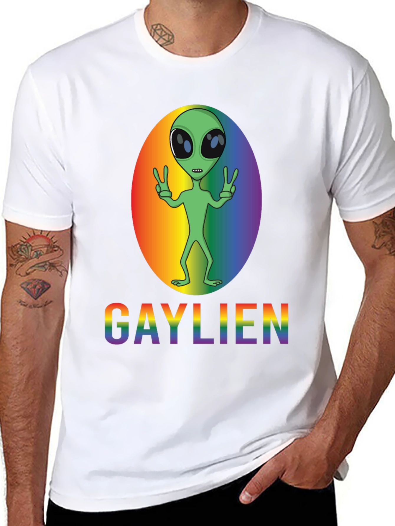Gaylien Pride T-Shirt - LGBT Alien Rainbow Tee