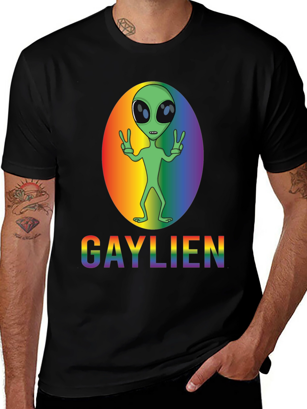 Gaylien Pride T-Shirt - LGBT Alien Rainbow Tee