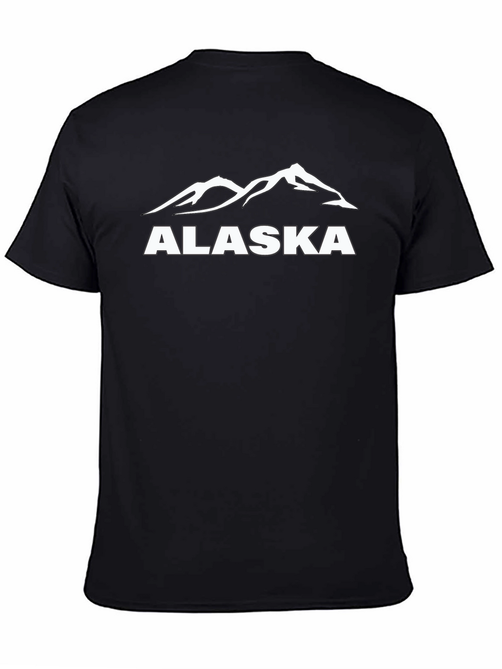 Alaska Mountain Graphic Tee - Black Cotton