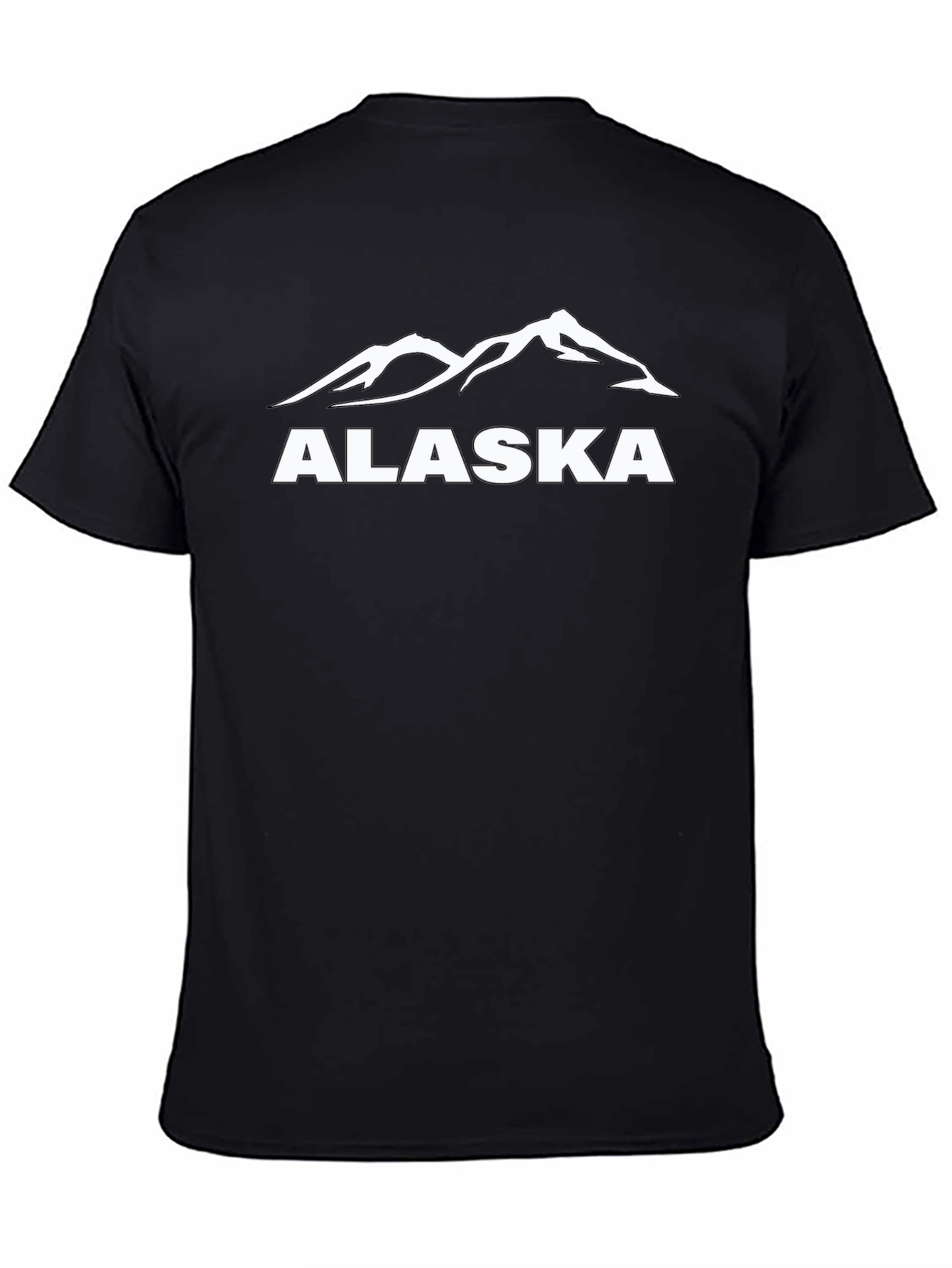 Alaska Mountain Graphic Tee - Black Cotton