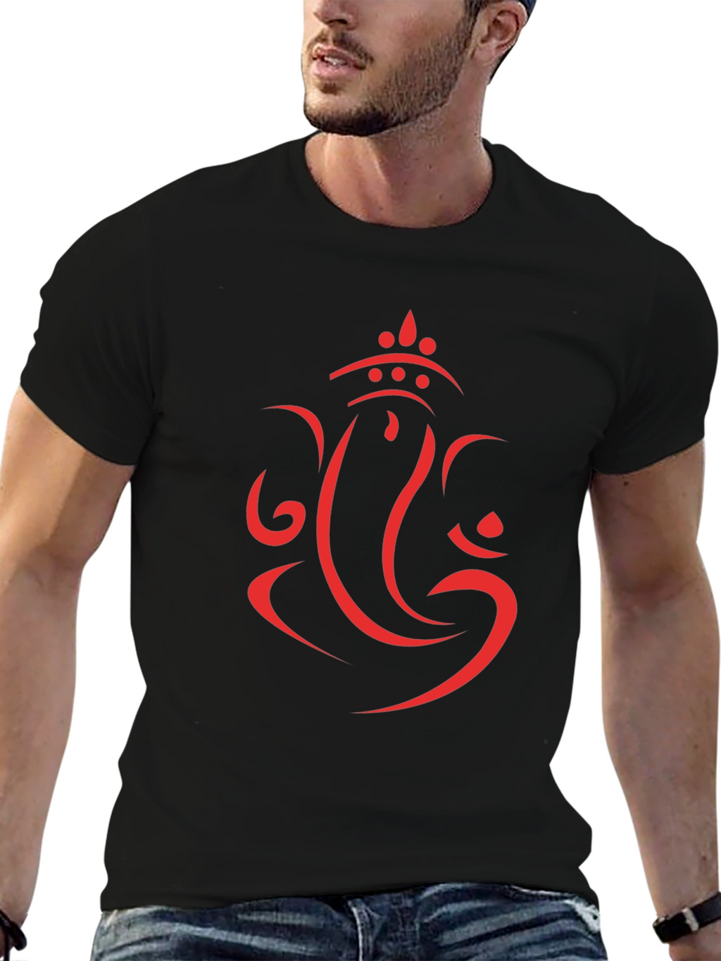 Ganesh Graphic Tee - Black Cotton T-Shirt