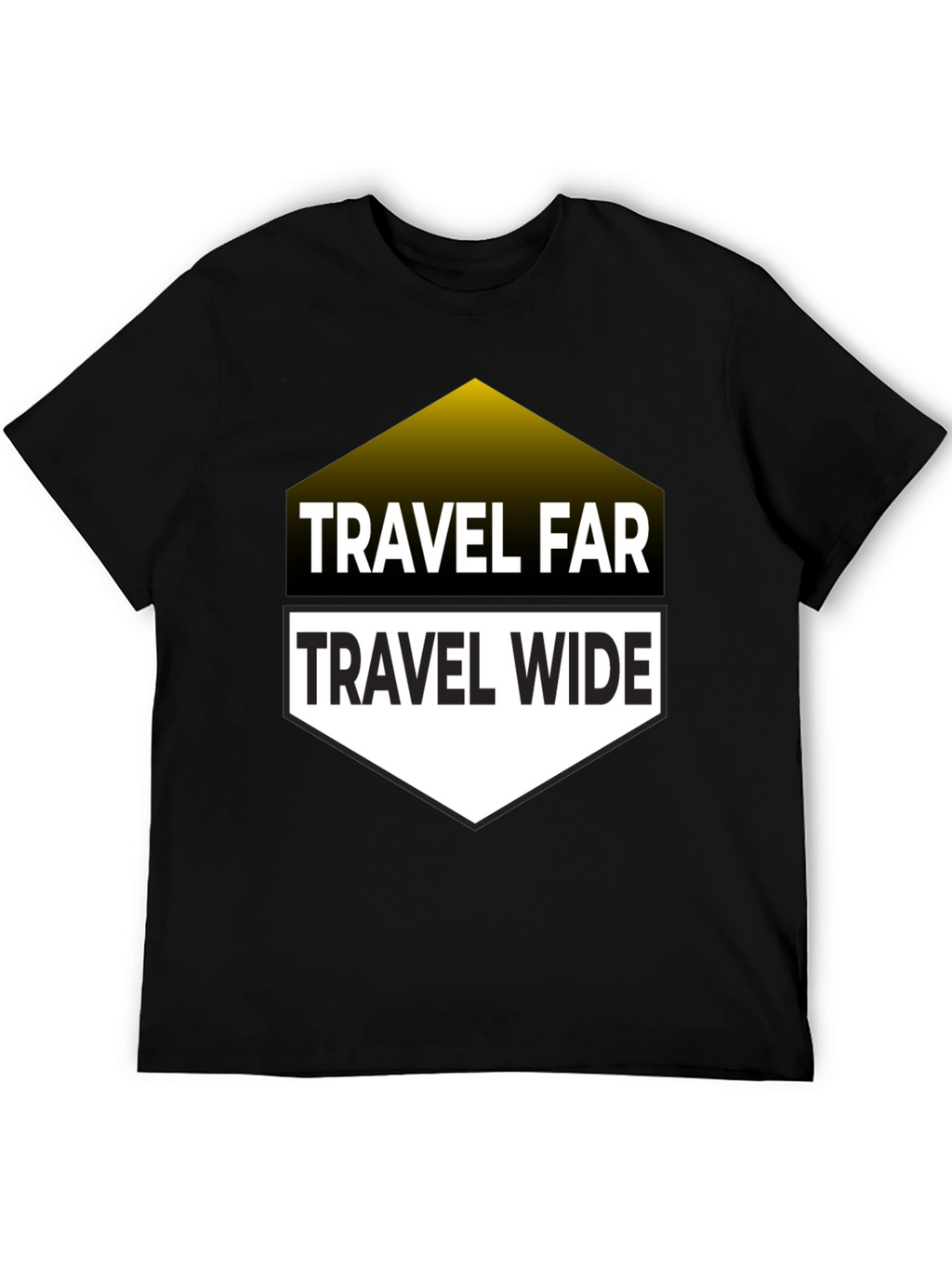 Travel Far Travel Wide Black Graphic T-Shirt