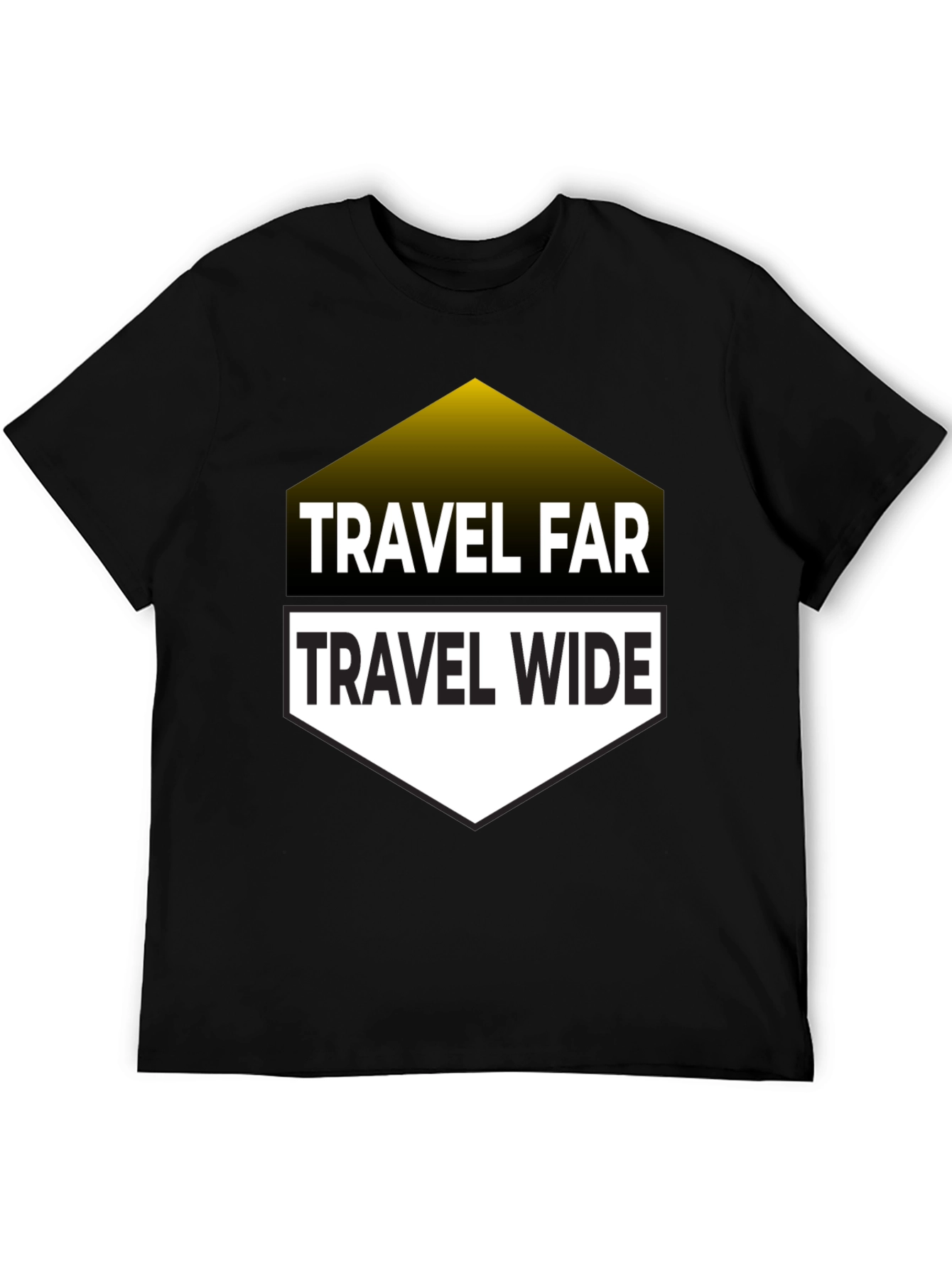 Travel Far Travel Wide Black Graphic T-Shirt