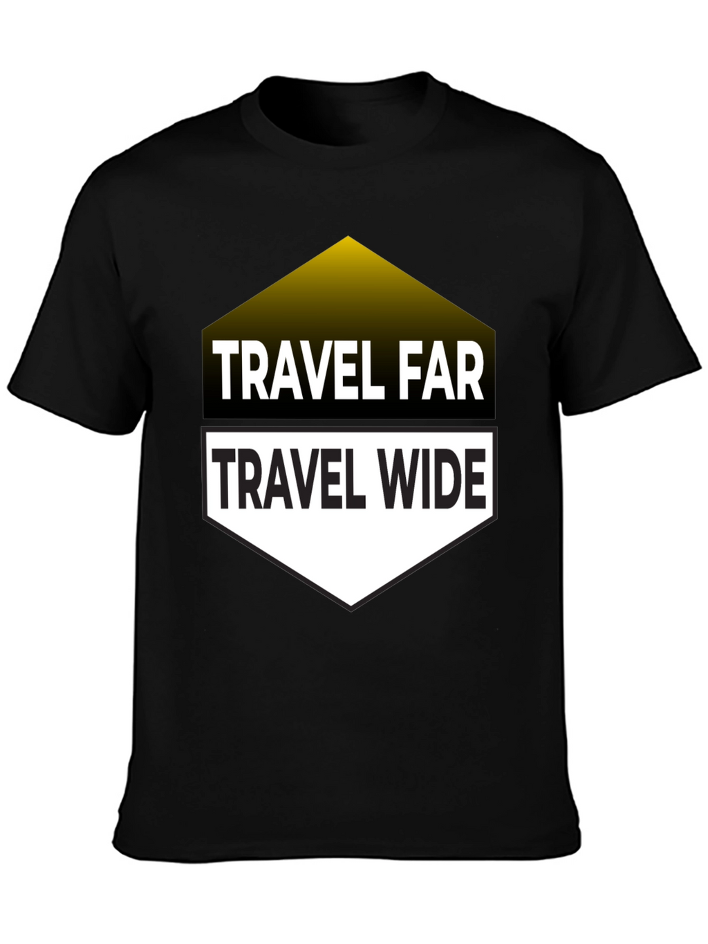 Travel Far Travel Wide Black Graphic T-Shirt