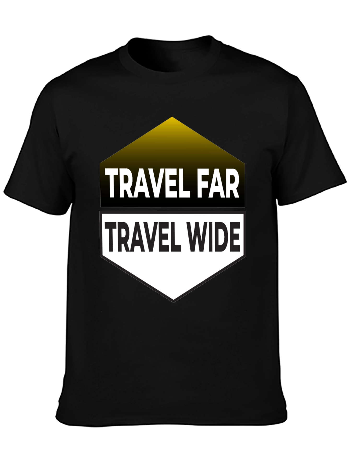Travel Far Travel Wide Black Graphic T-Shirt
