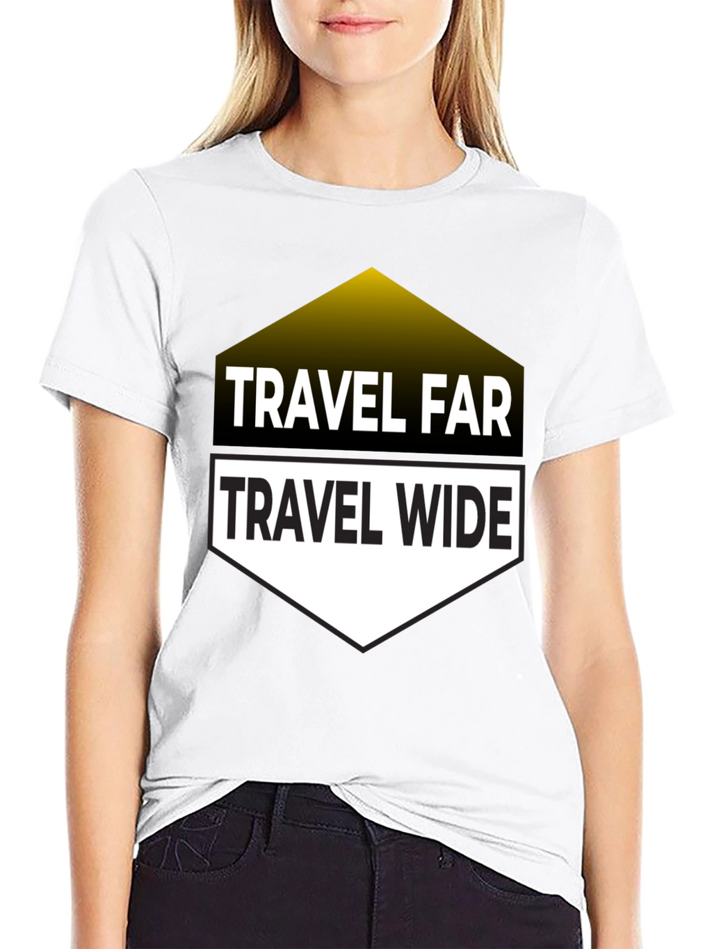 Travel Far Travel Wide Black Graphic T-Shirt