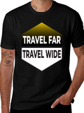 Travel Far Travel Wide Black Graphic T-Shirt
