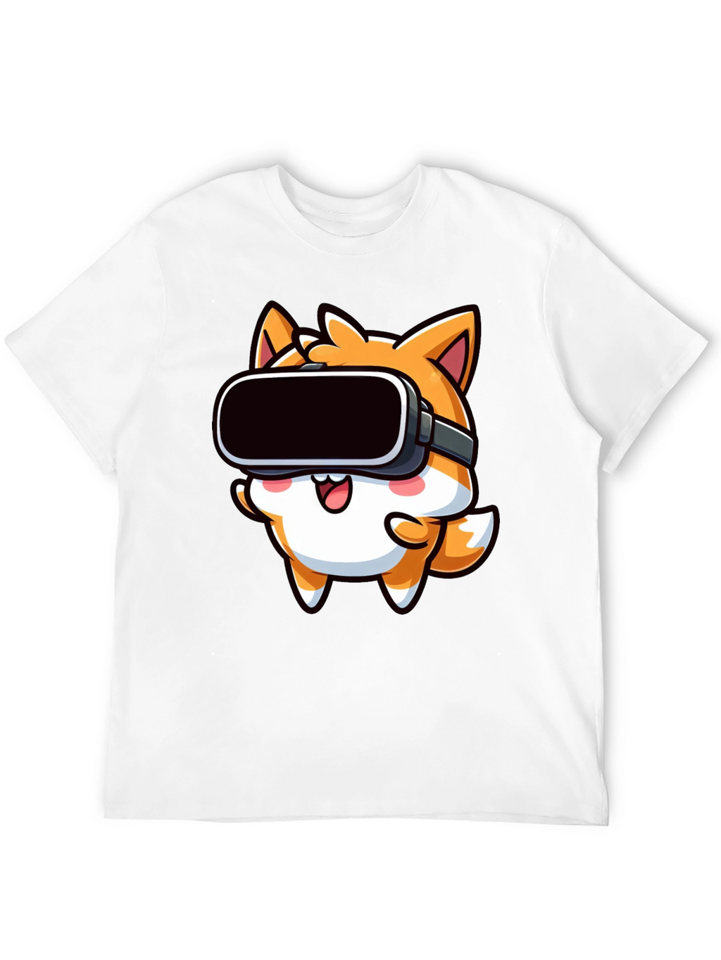 VR Fox Black T-Shirt - Cute Gamer Tee