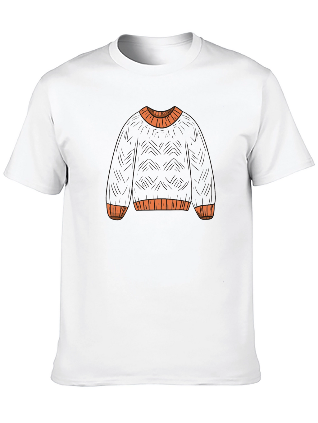 Novelty Sweater Print Black T-Shirt