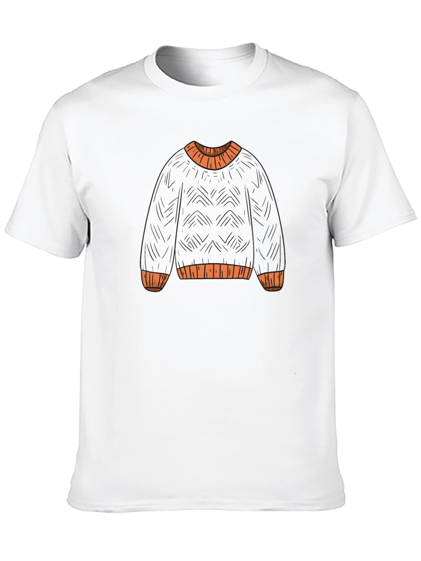 Novelty Sweater Print Black T-Shirt