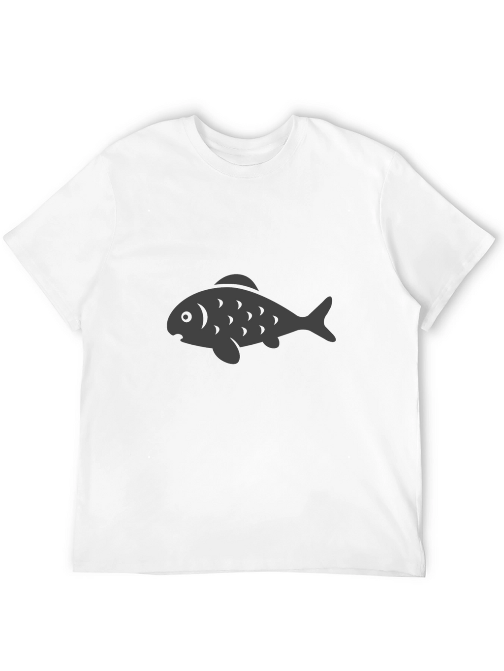 Black T-Shirt with Gray Fish Graphic