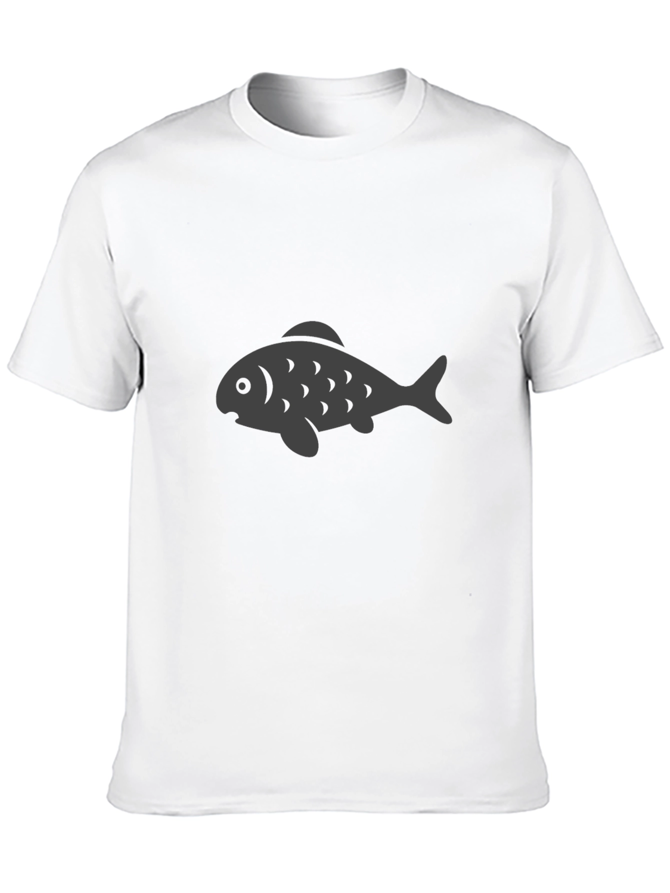 Black T-Shirt with Gray Fish Graphic
