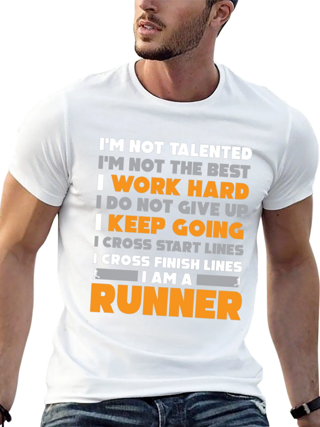 Runner Motivation T-Shirt - Work Hard Keep Going