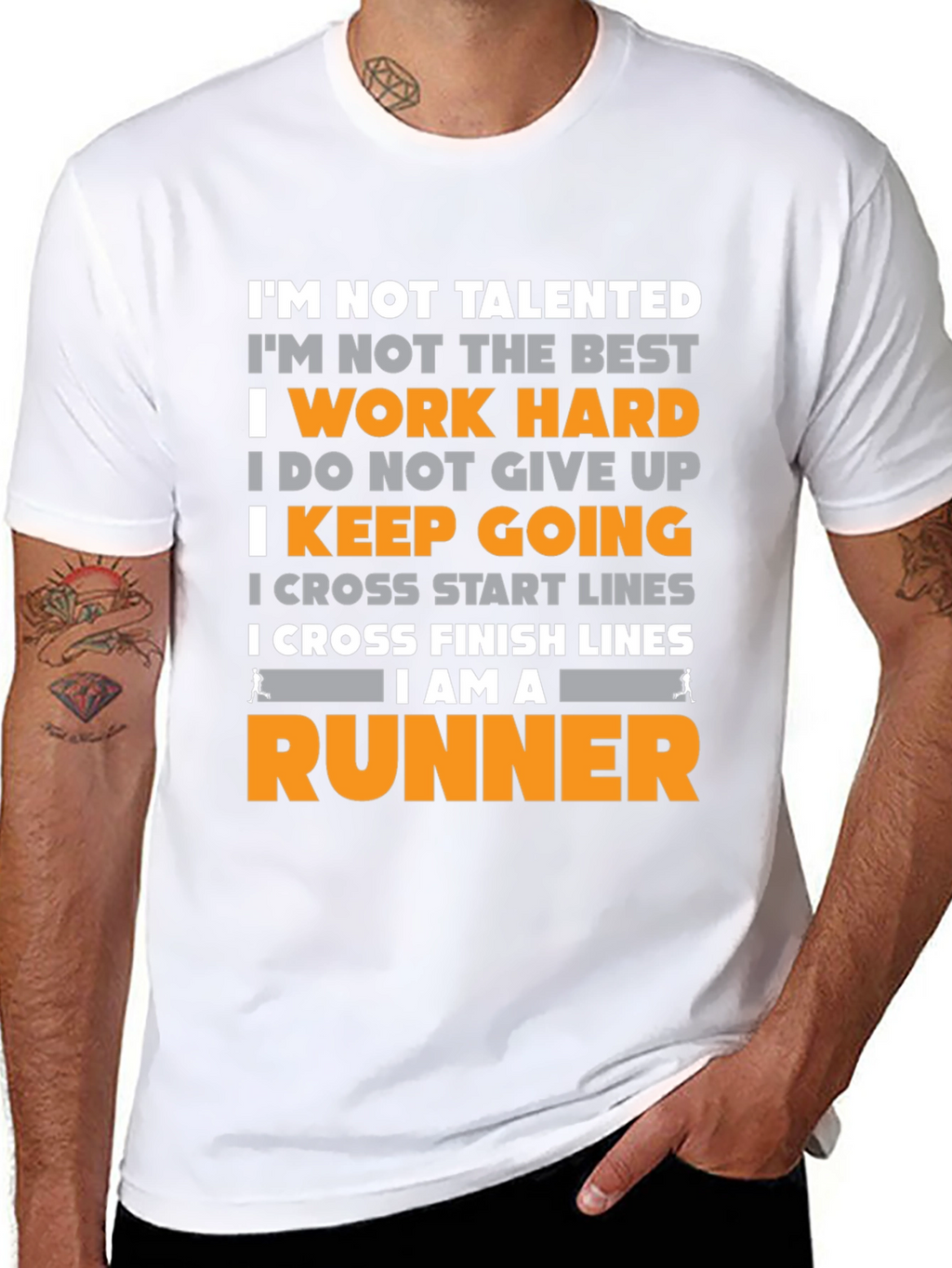 Runner Motivation T-Shirt - Work Hard Keep Going