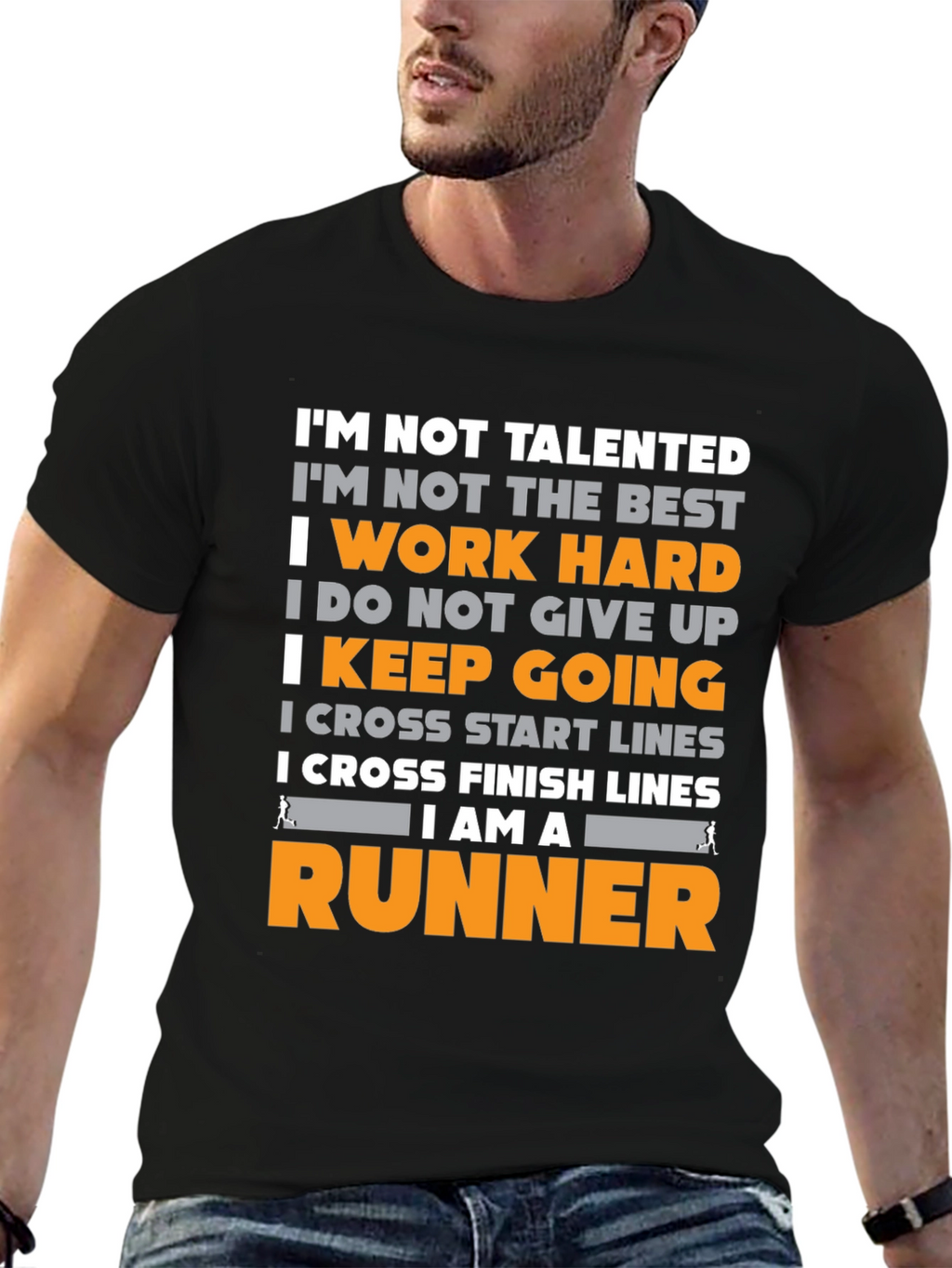 Runner Motivation T-Shirt - Work Hard Keep Going