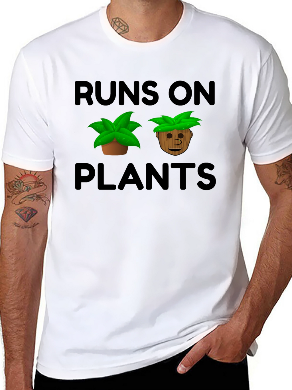 Runs On Plants Graphic T-Shirt Vegan Tee