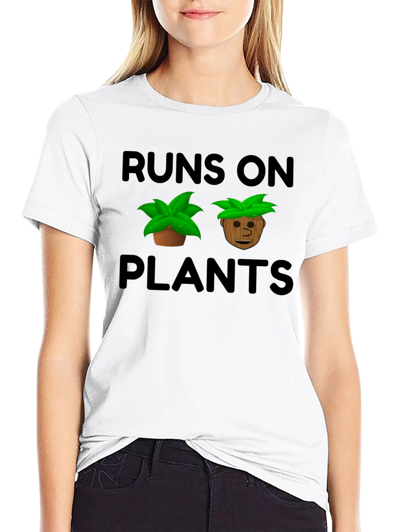 Runs On Plants Graphic T-Shirt Vegan Tee