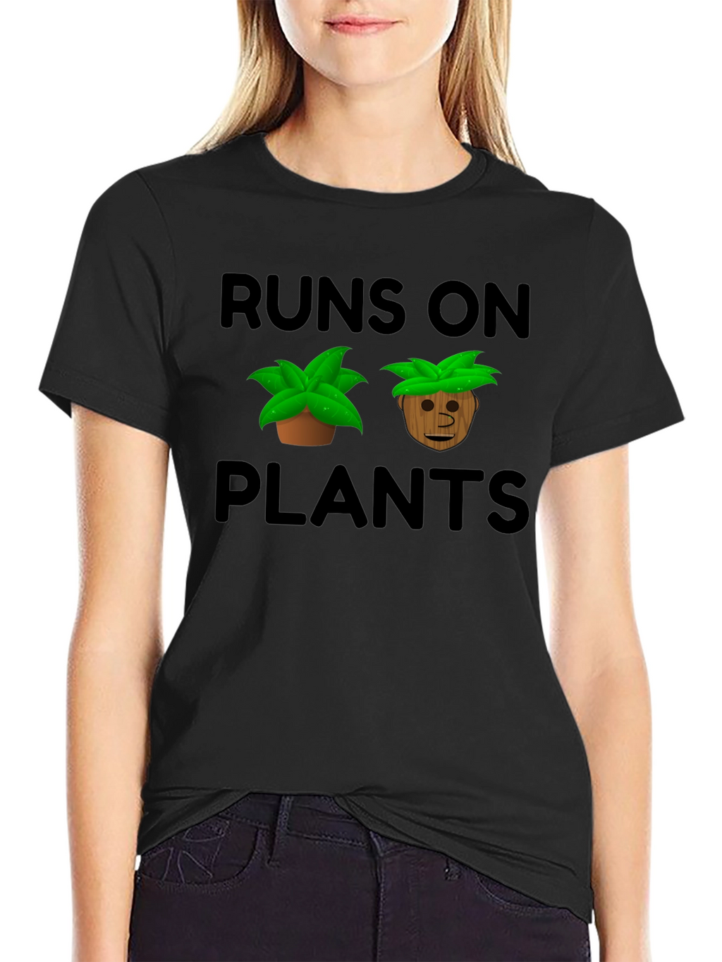 Runs On Plants Graphic T-Shirt Vegan Tee