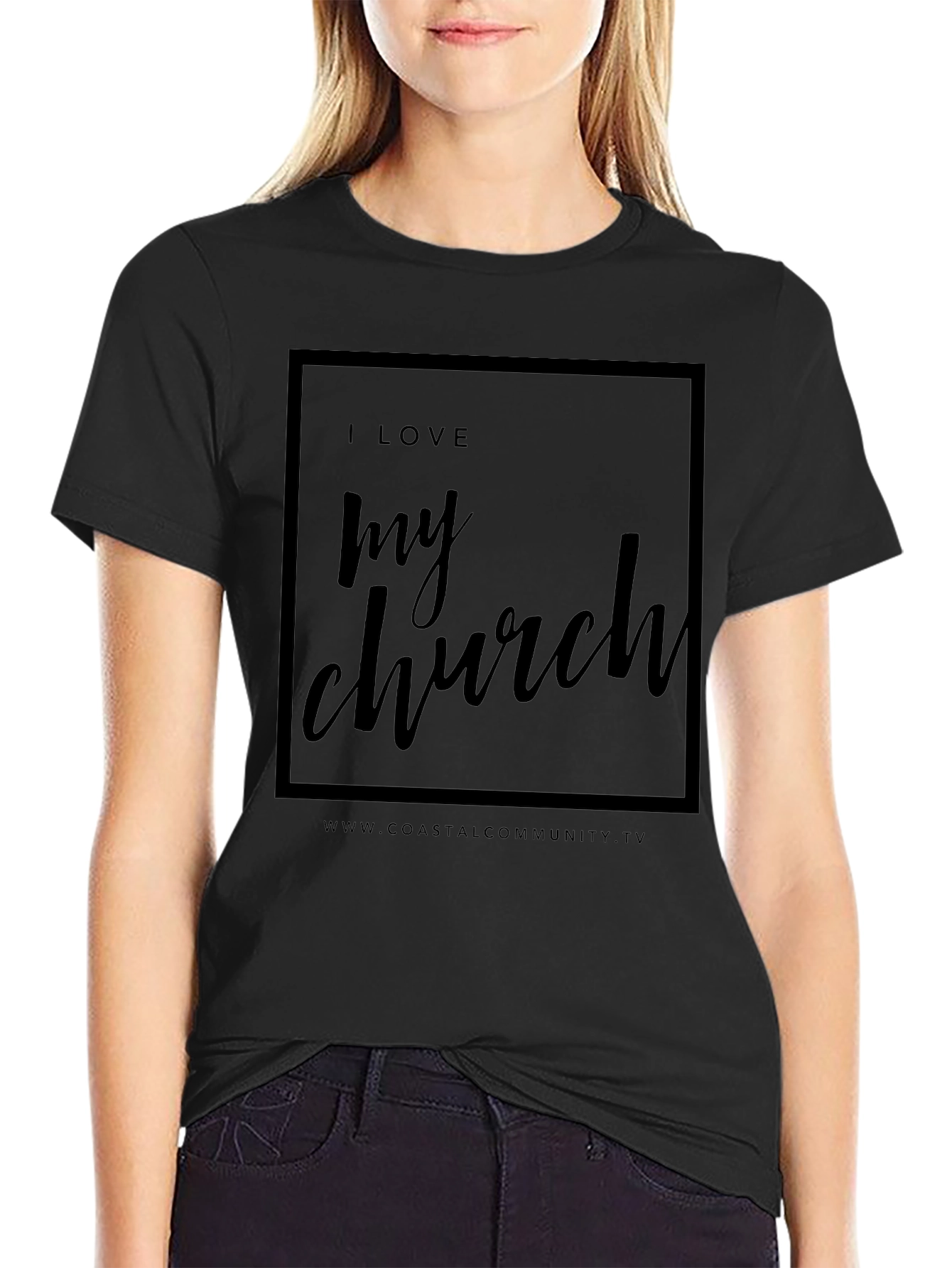 I Love My Church Black Tee