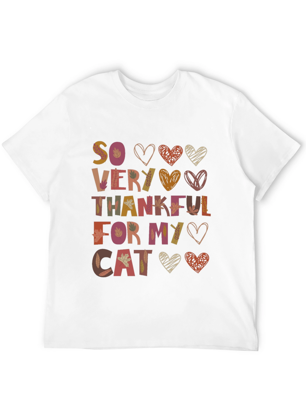 Thankful For My Cat T-Shirt - Autumn Design