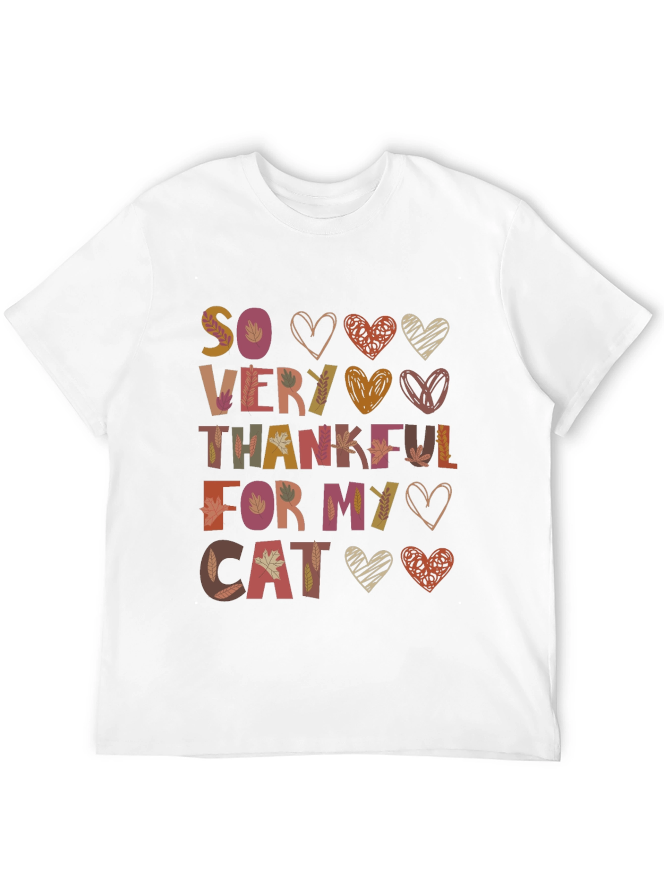 Thankful For My Cat T-Shirt - Autumn Design