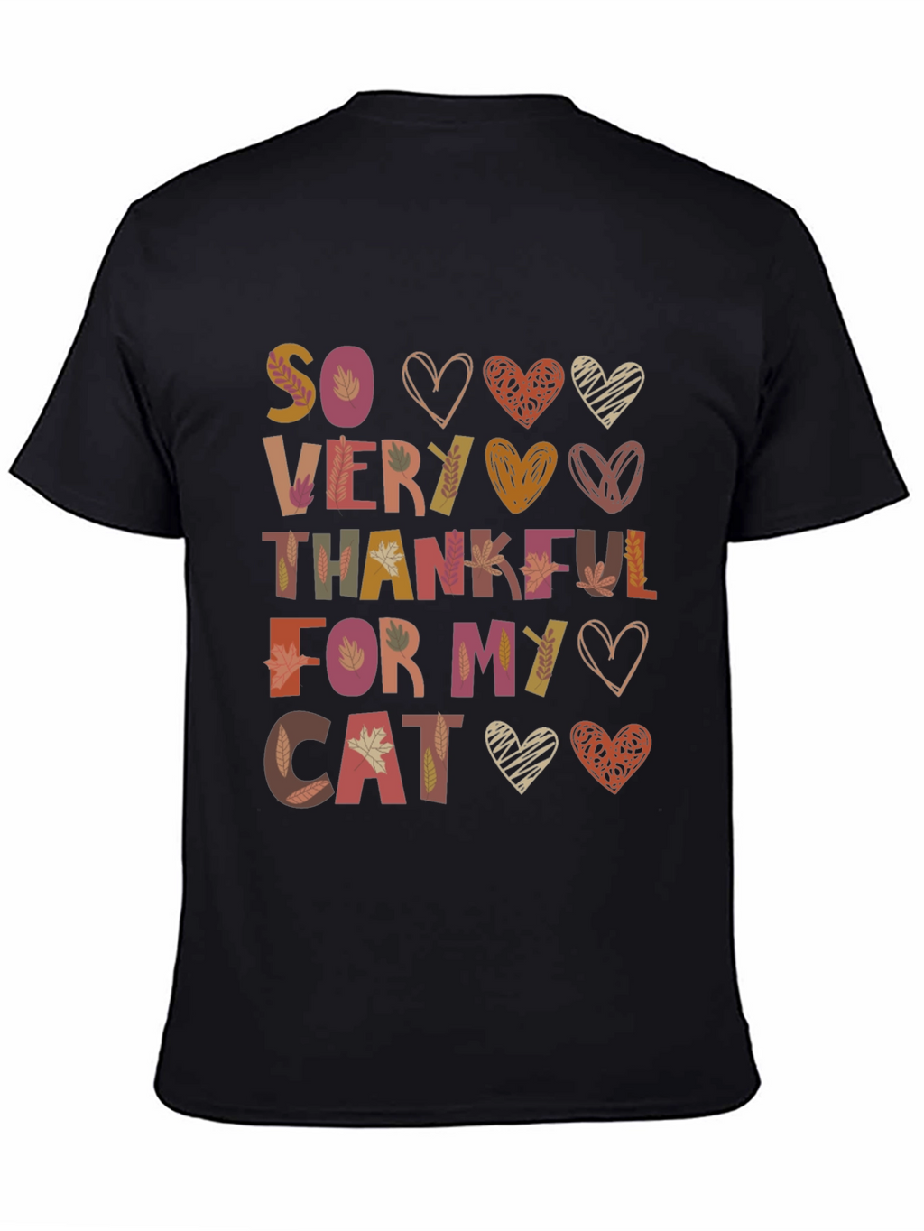 Thankful For My Cat T-Shirt - Autumn Design