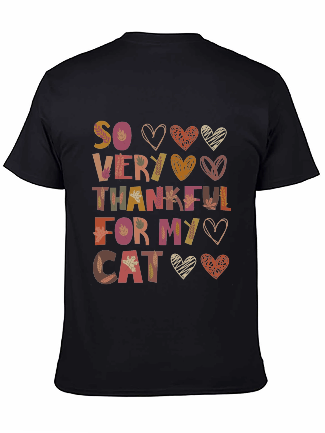 Thankful For My Cat T-Shirt - Autumn Design