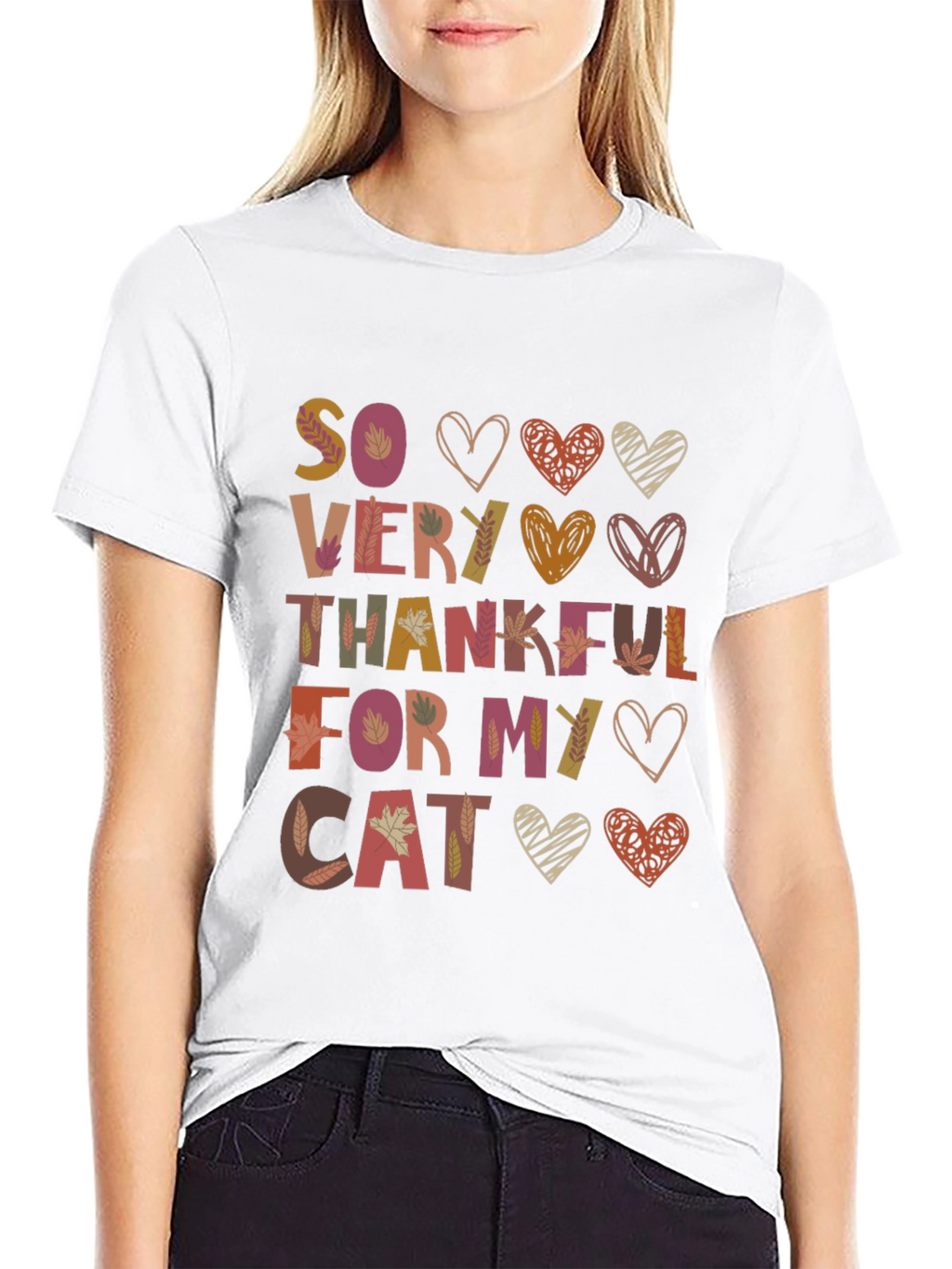 Thankful For My Cat T-Shirt - Autumn Design