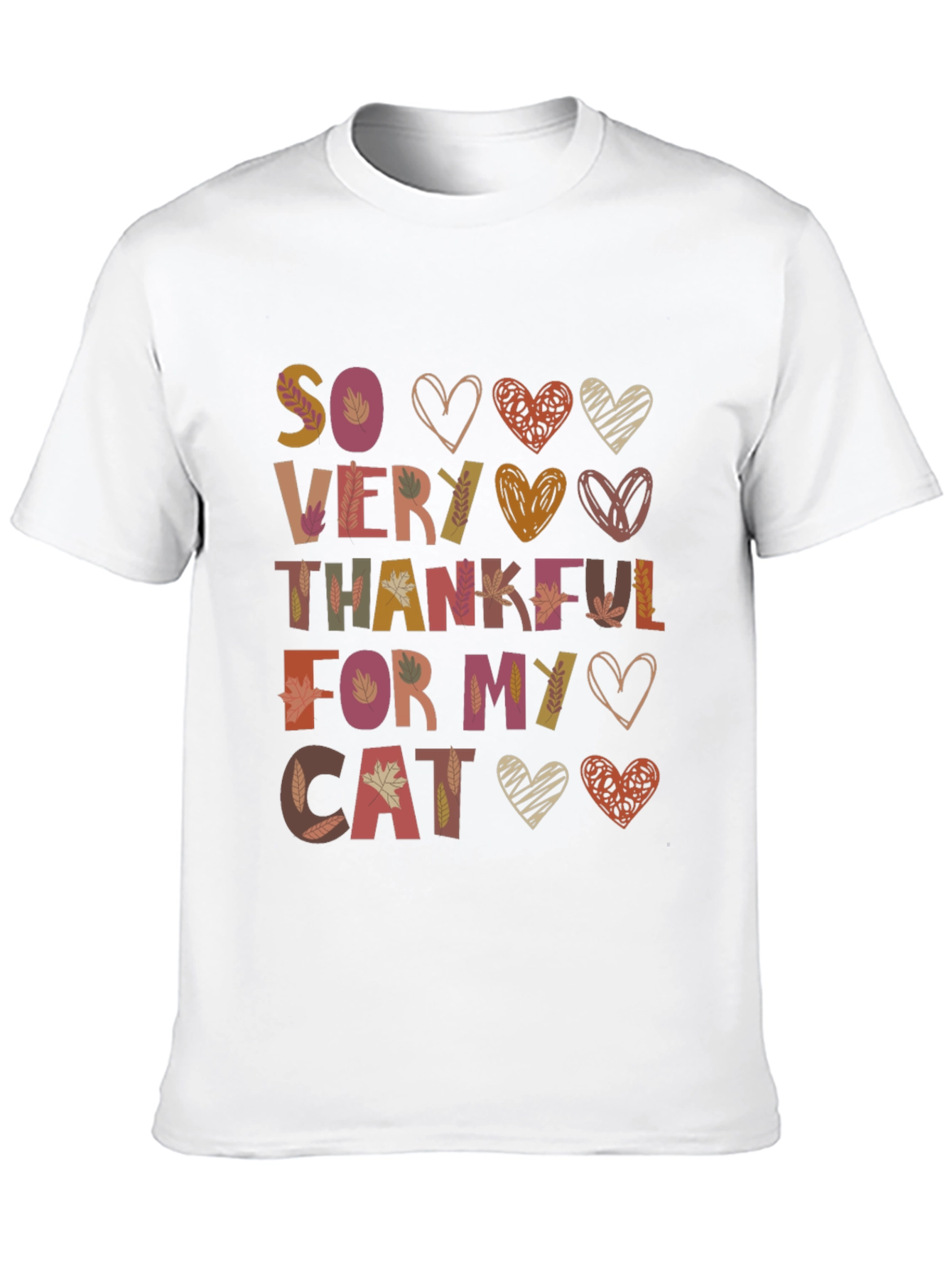 Thankful For My Cat T-Shirt - Autumn Design