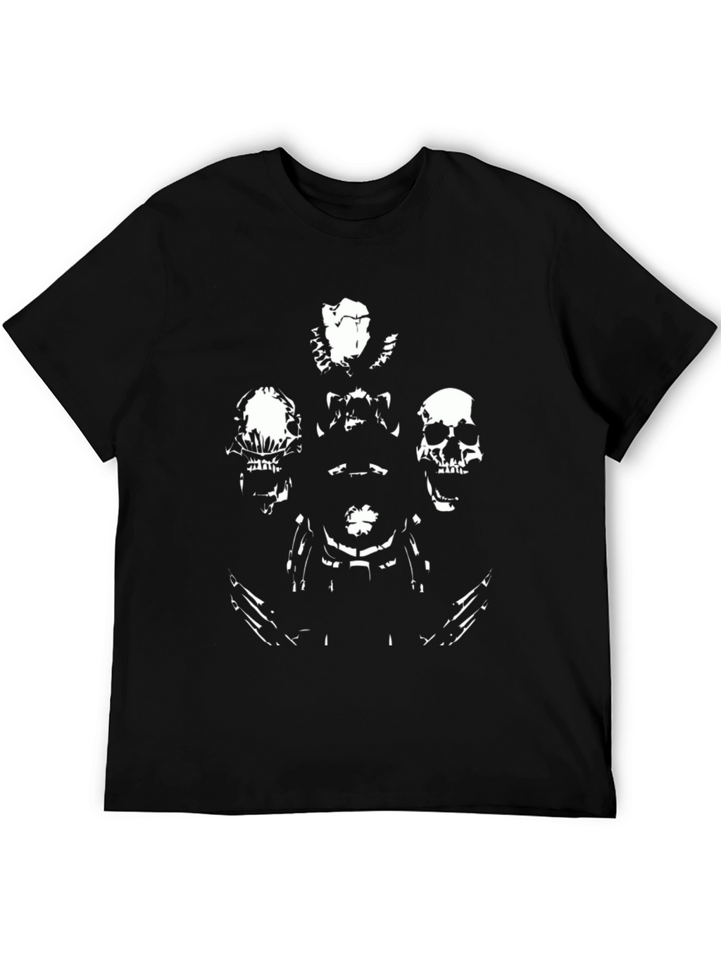 Skulls Graphic Print Mens Black T-Shirt