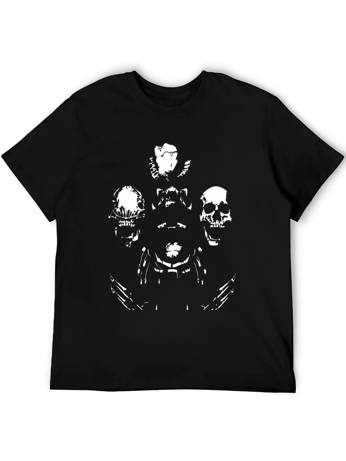 Skulls Graphic Print Mens Black T-Shirt