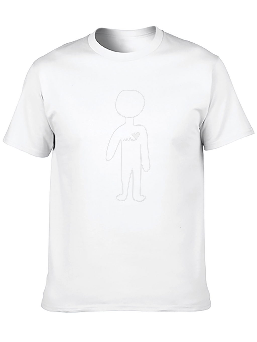 Heartbeat Stick Figure Graphic Tee - Black