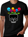 Skull Flower Graphic T-Shirt