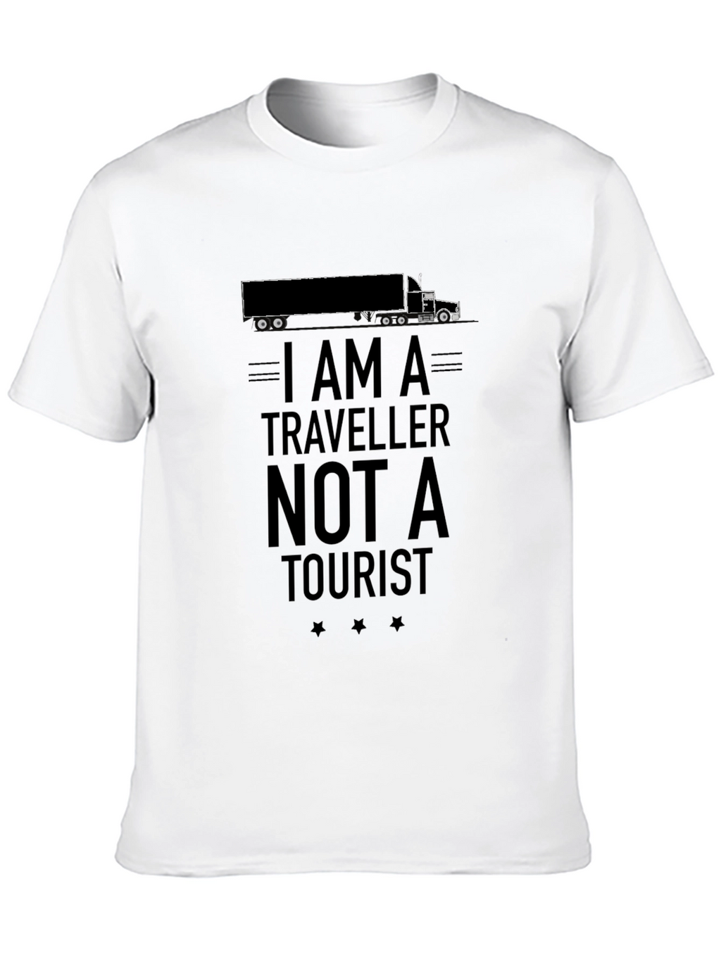 Traveller Not A Tourist Black T-Shirt