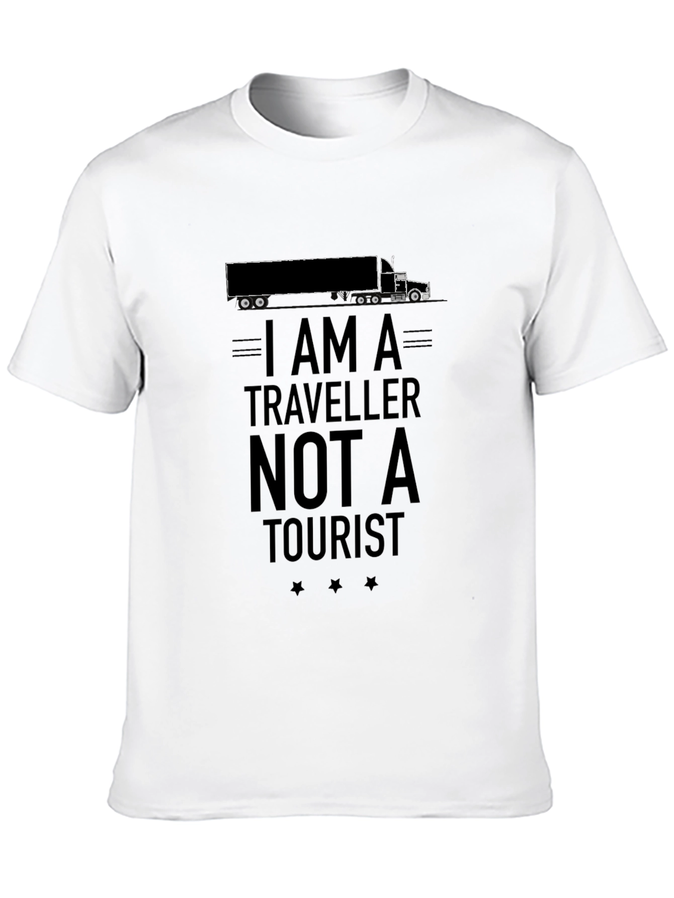 Traveller Not A Tourist Black T-Shirt