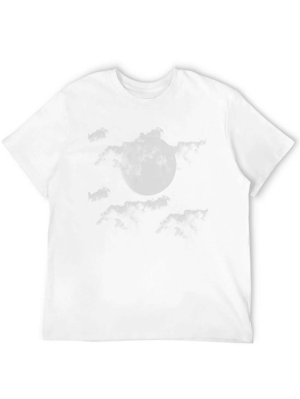Moon and Clouds Graphic T-Shirt - Stylish Black Tee