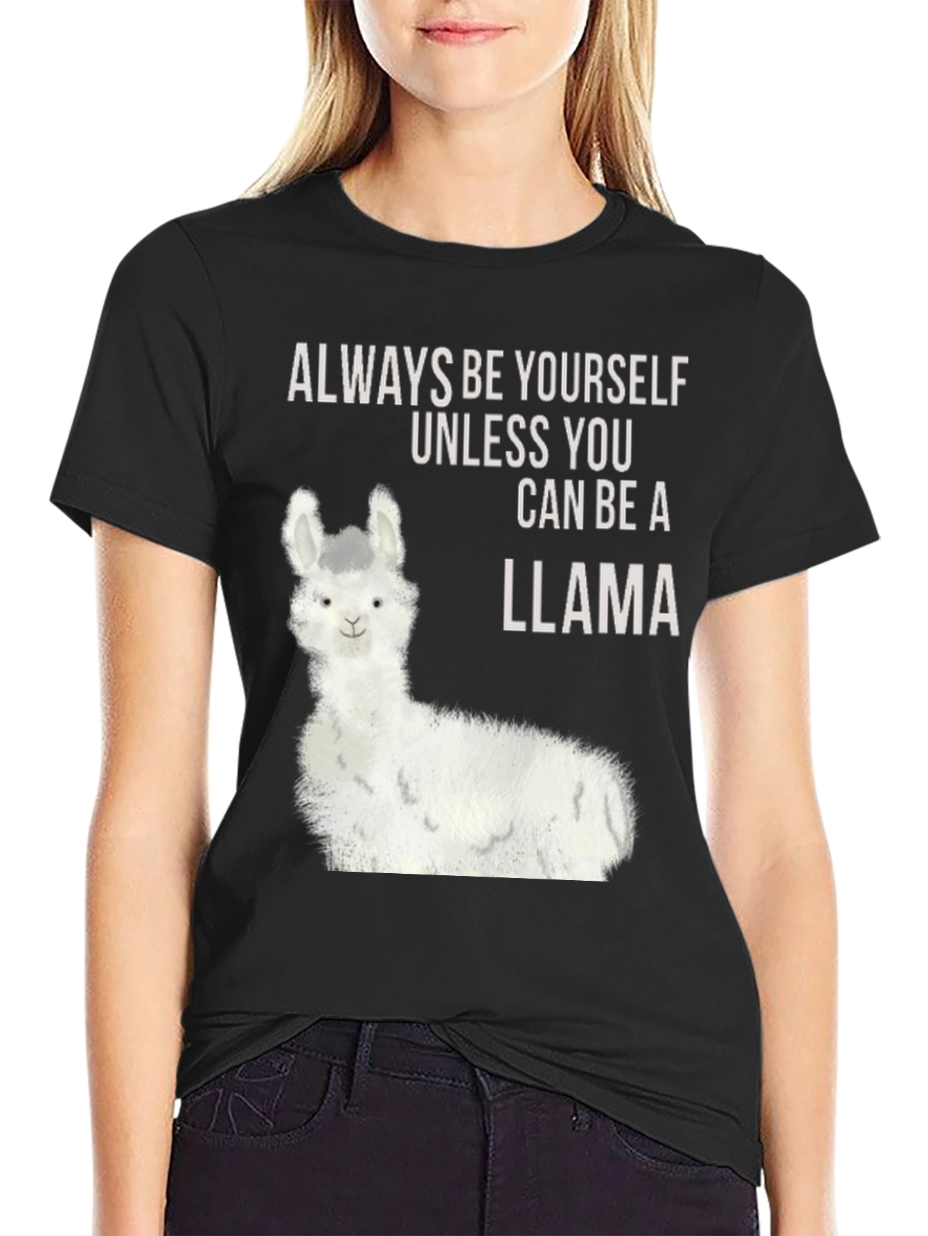 Llama Graphic Tee - Always Be Yourself T-Shirt