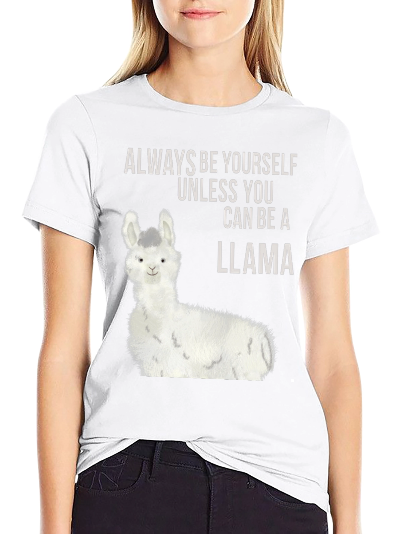 Llama Graphic Tee - Always Be Yourself T-Shirt