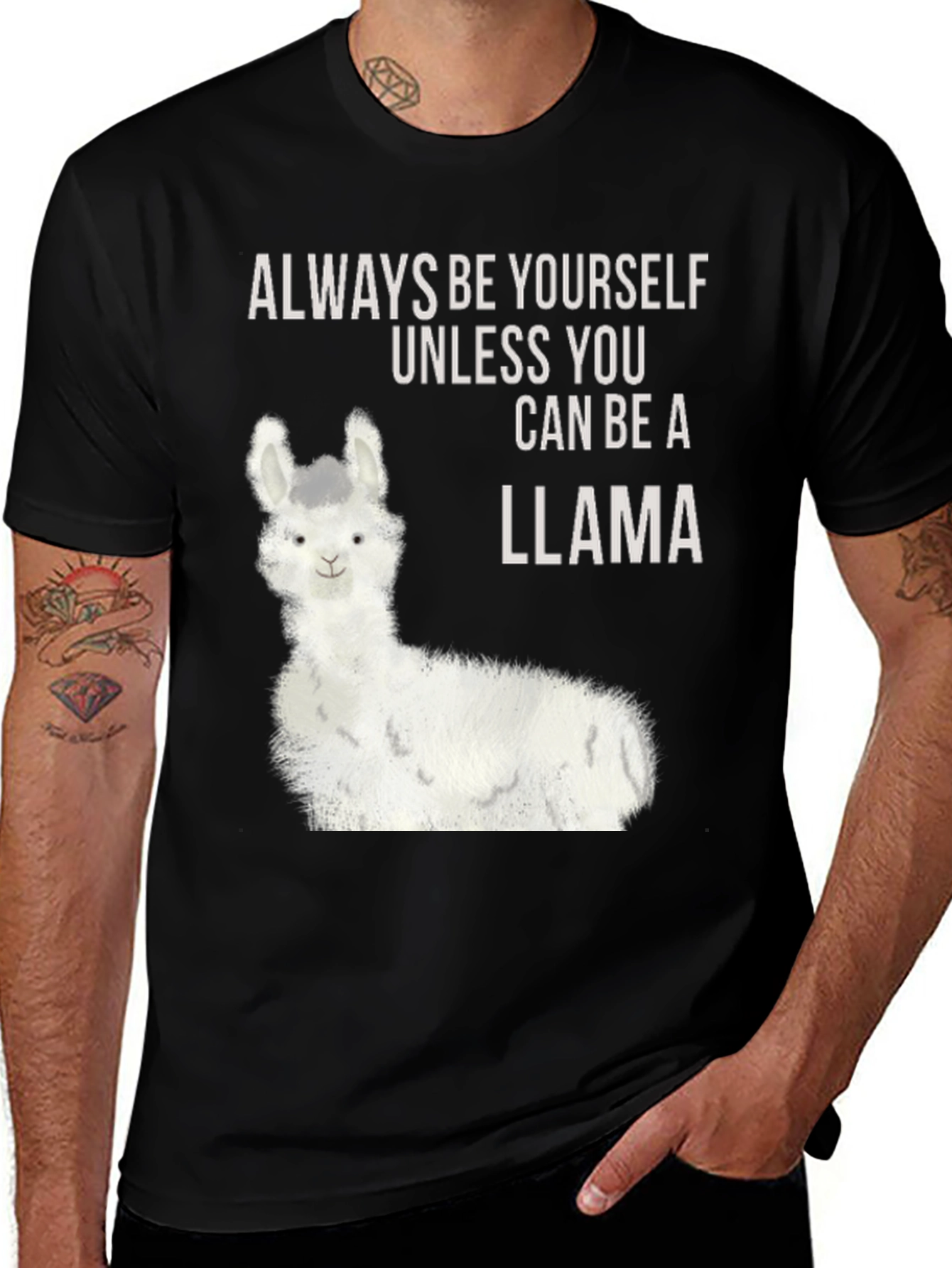 Llama Graphic Tee - Always Be Yourself T-Shirt
