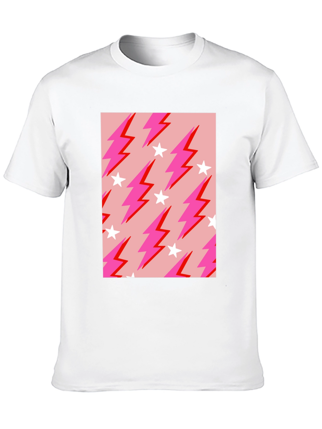Lightning Bolt Star Graphic Tee - Trendy Casual Style