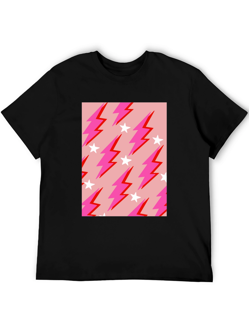 Lightning Bolt Star Graphic Tee - Trendy Casual Style