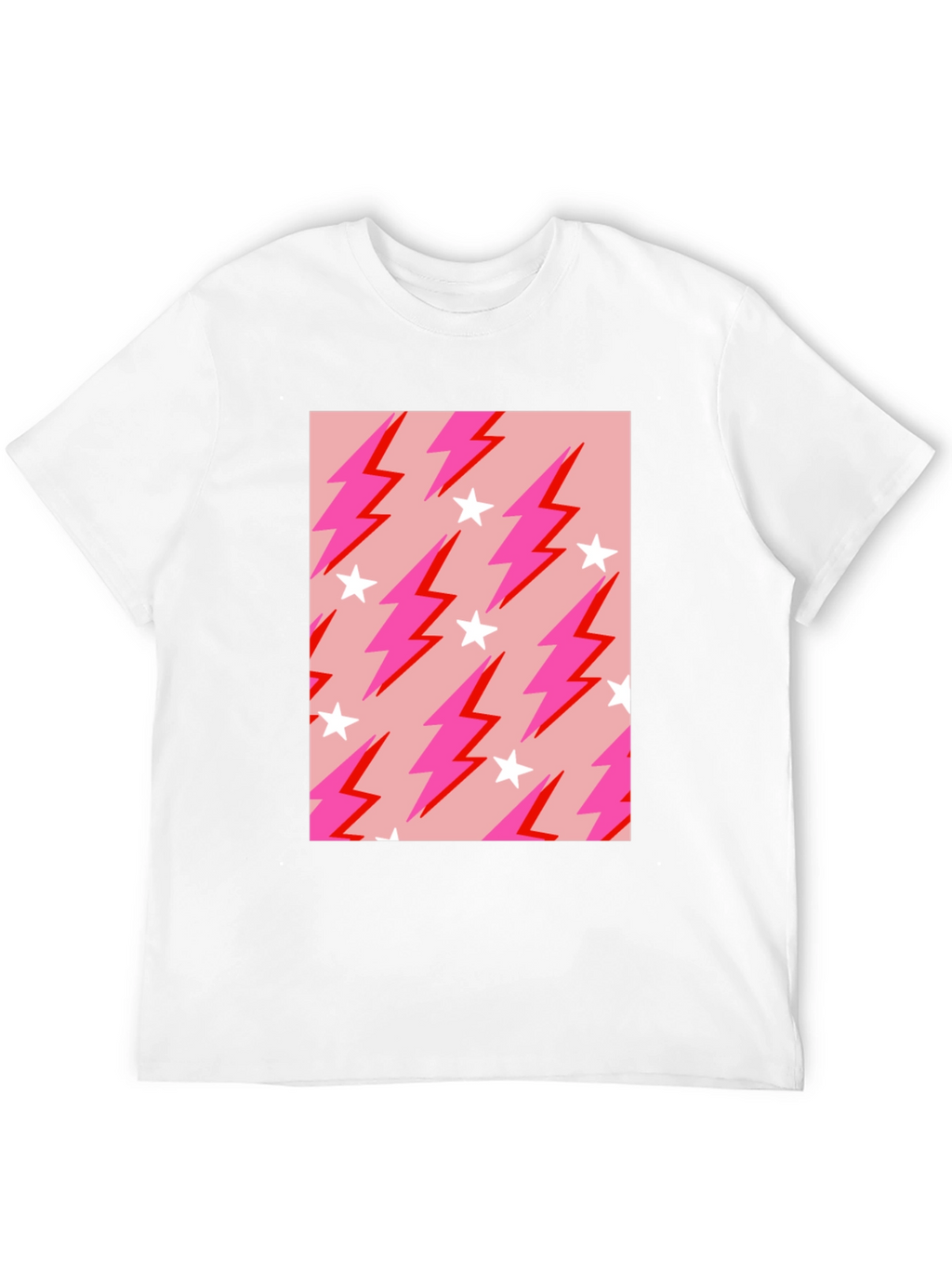 Lightning Bolt Star Graphic Tee - Trendy Casual Style