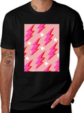 Lightning Bolt Star Graphic Tee - Trendy Casual Style
