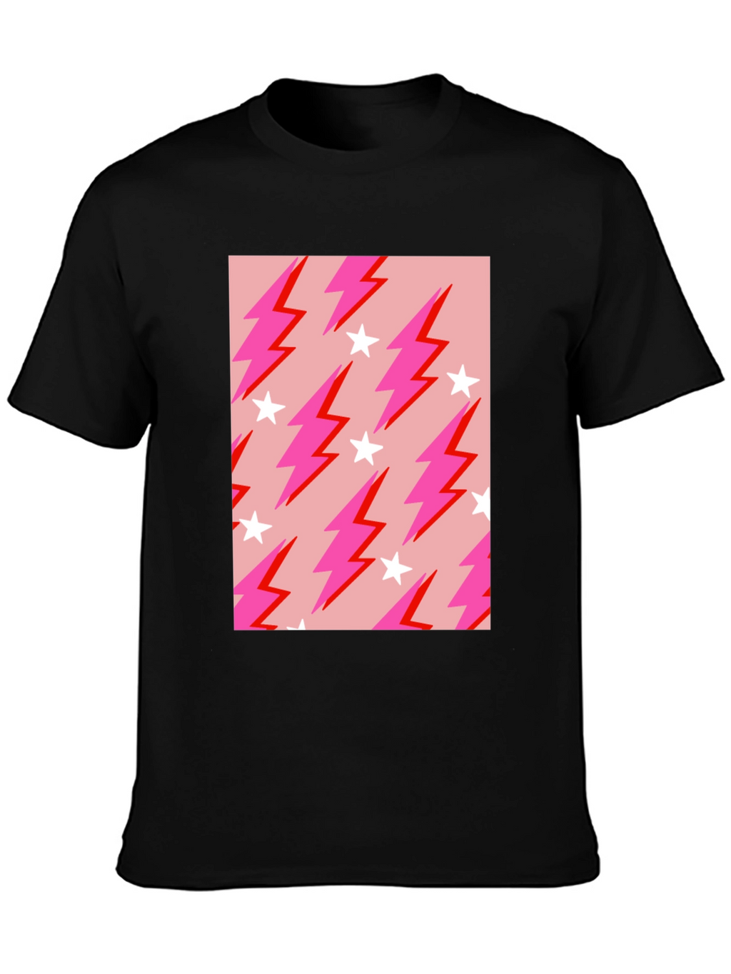 Lightning Bolt Star Graphic Tee - Trendy Casual Style