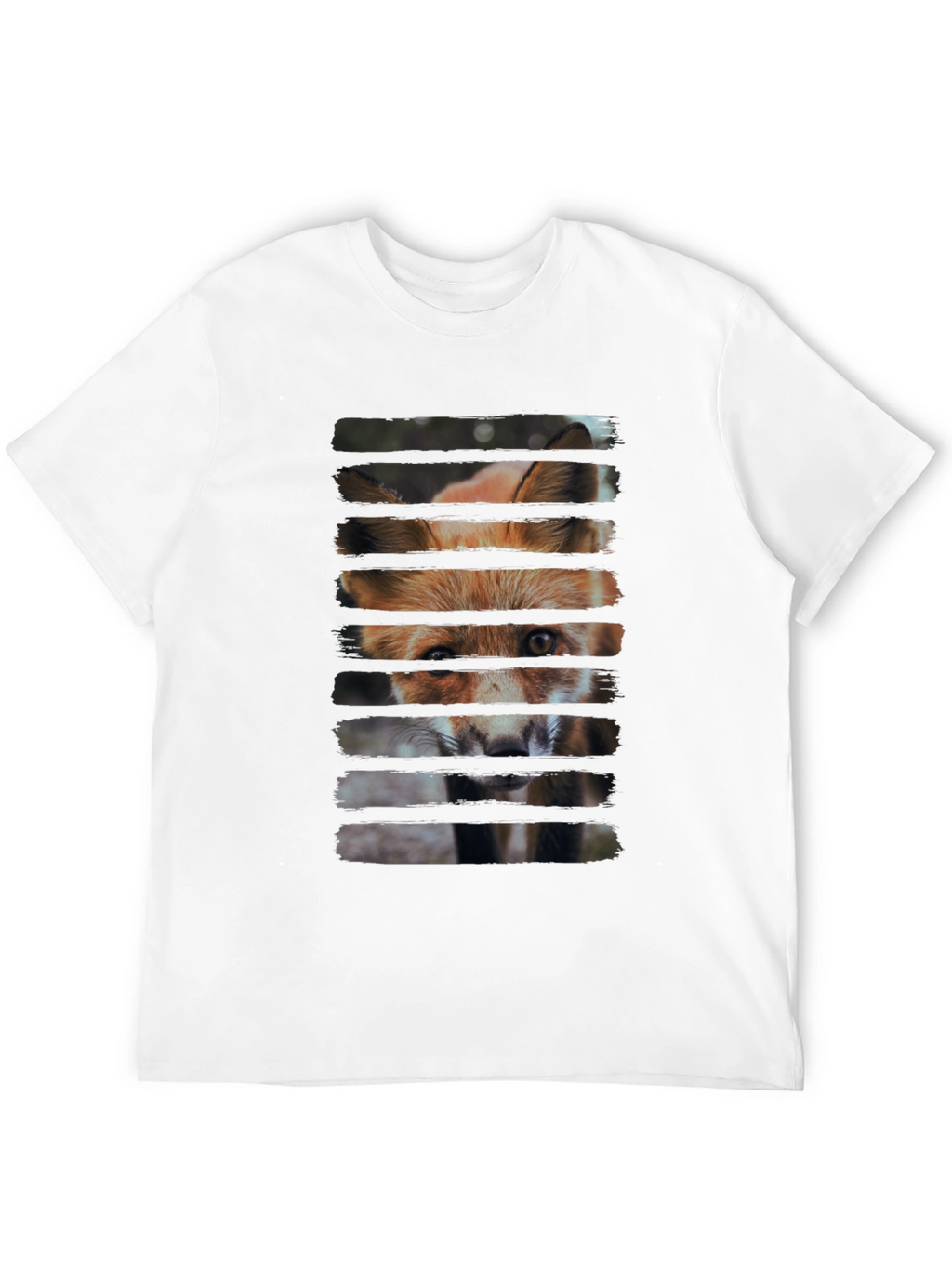 Fox Gaze Mens Black Graphic T-Shirt