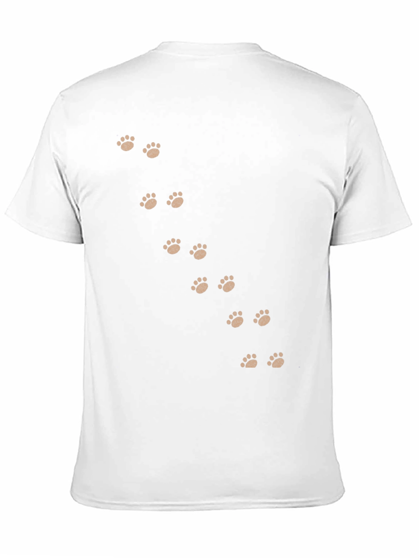 Paw Print T-Shirt - Black Cotton Casual Wear