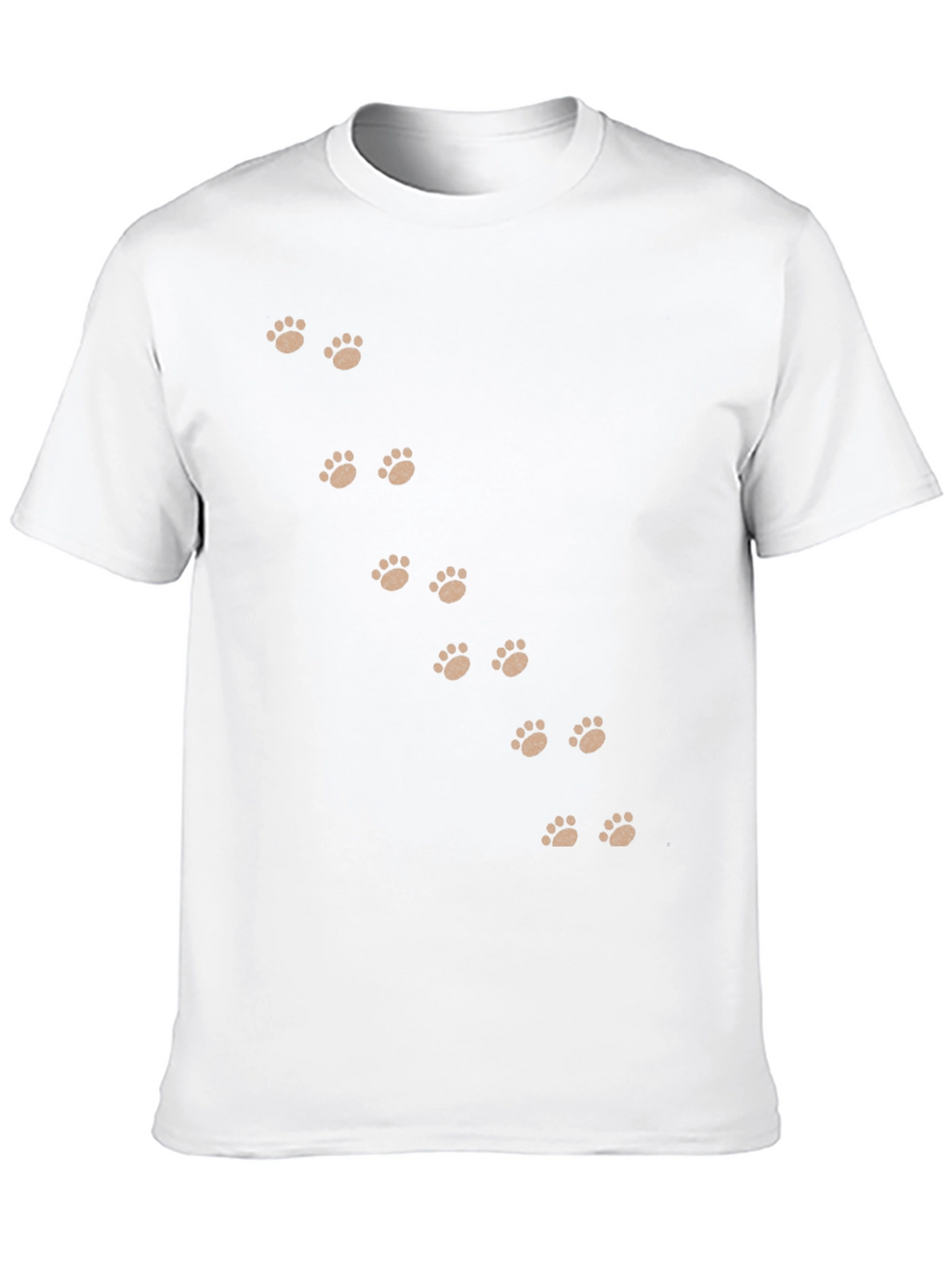 Paw Print T-Shirt - Black Cotton Casual Wear