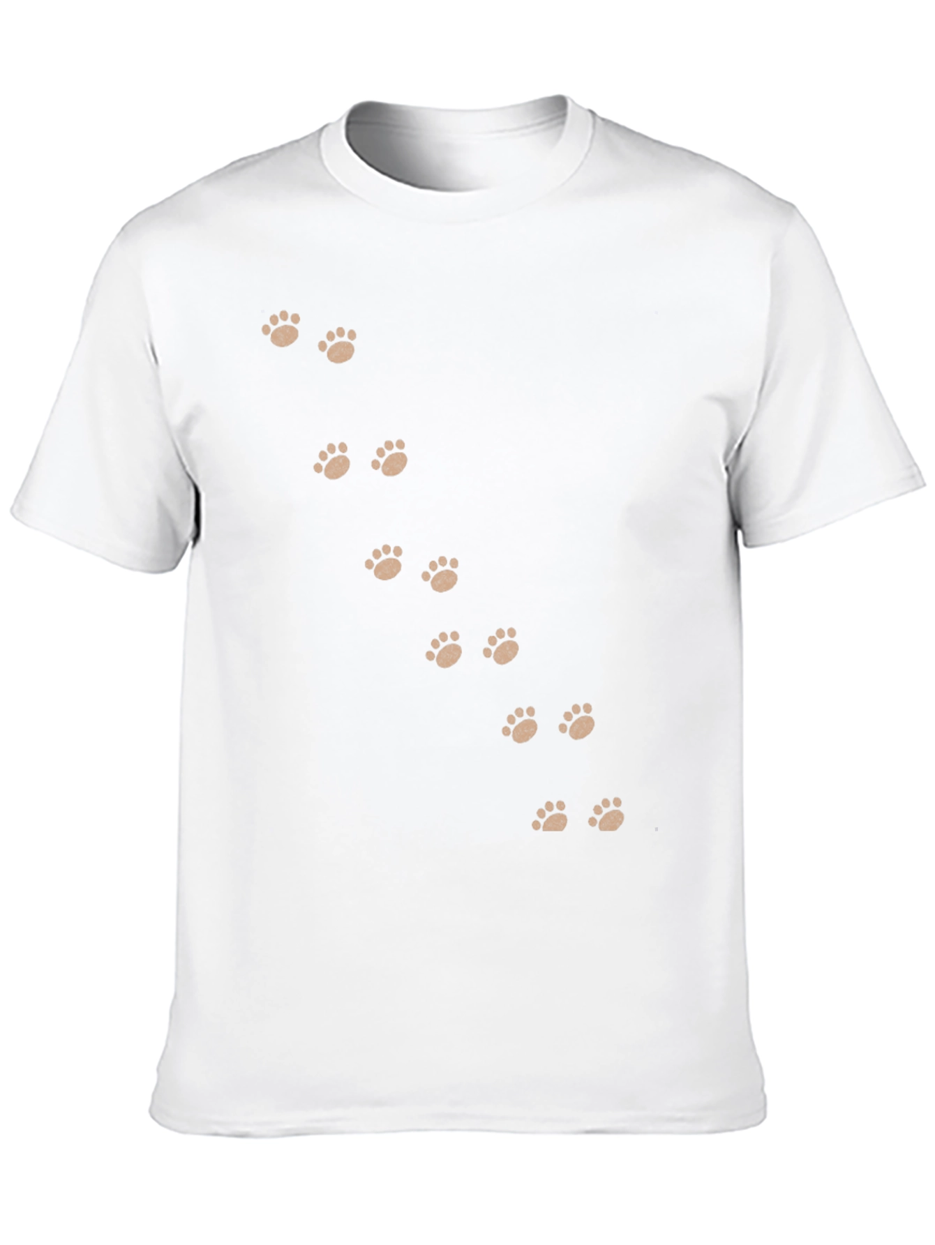 Paw Print T-Shirt - Black Cotton Casual Wear